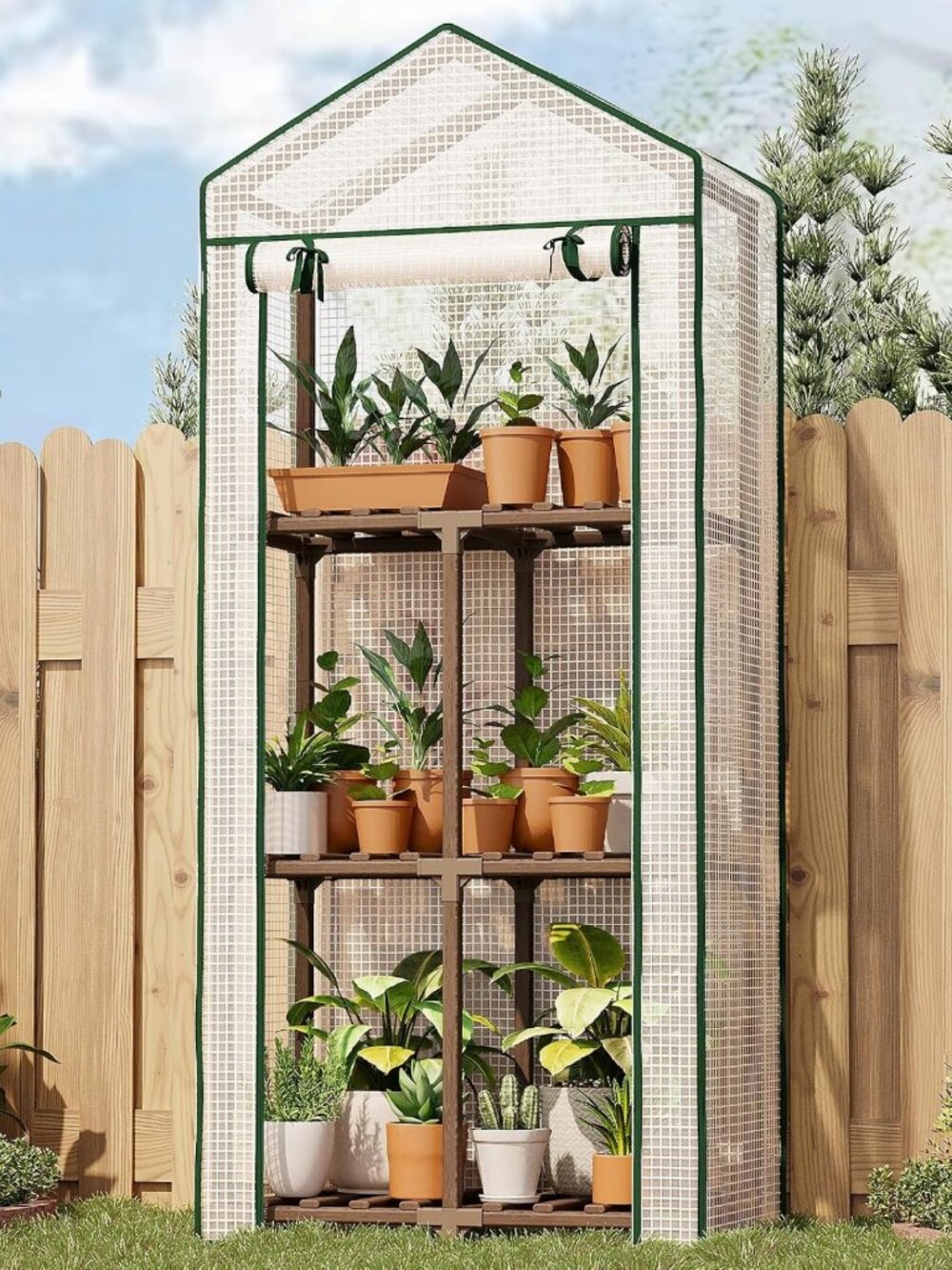 Portable 3-Tier Greenhouse for Small Plants - Durable PE Cover, Ideal Gardening
